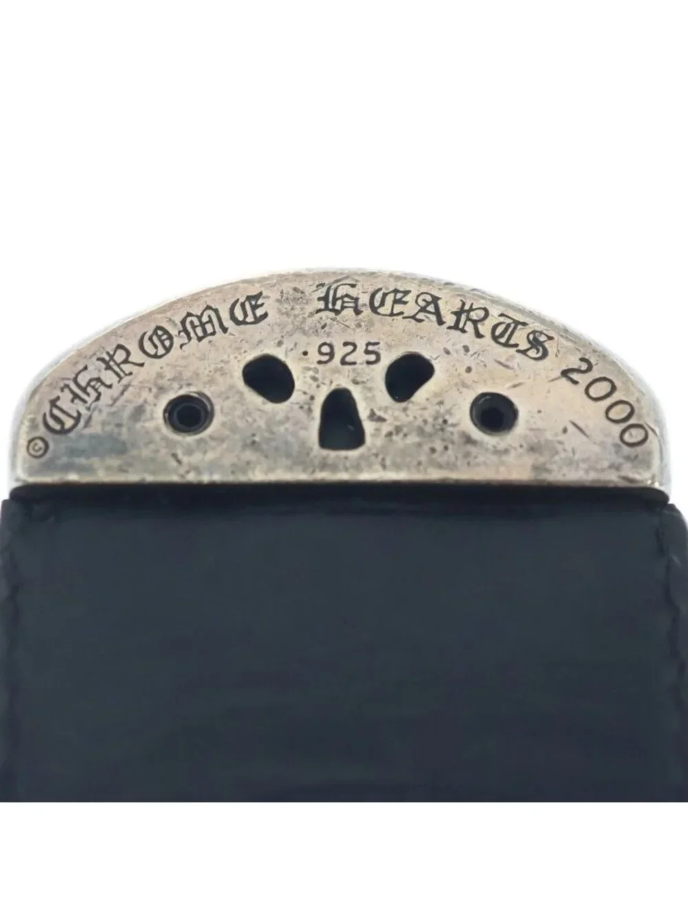 Chrome Hearts Leather Belt Black Silver